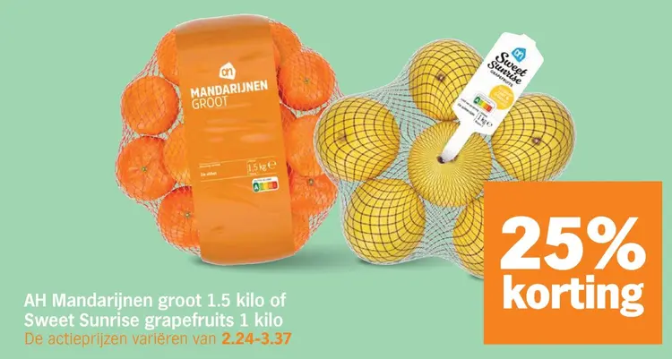 Aanbieding: Mandarijnen groot of Sweet Sunrise grapefruit