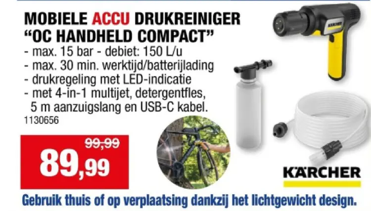 Promotie: Mobiele accu drukreiniger oc handheld compact