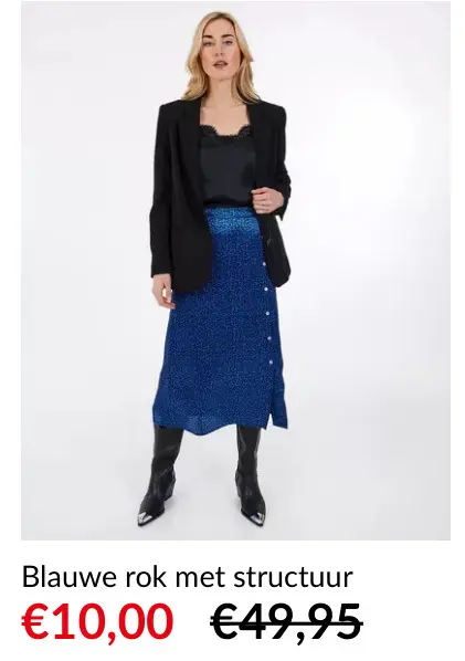 Promotie: Blauwe rok met structuur