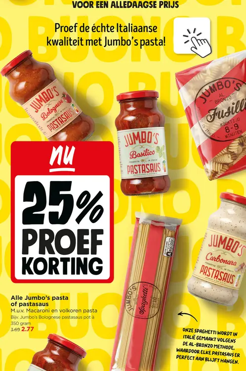 Aanbieding: Alle Jumbo's pasta of pastasaus