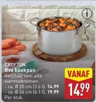 Aanbieding: Crofton Rvs kookpan