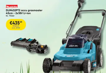 Aanbieding: DLM432PT2 accu grasmaaier