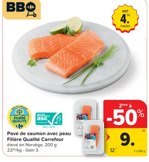 Offre: Pavé de saumon avec peau