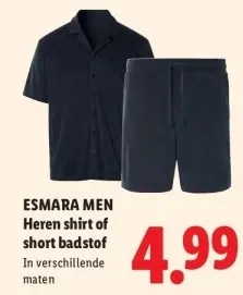 Aanbieding: Heren shirt of short badstof