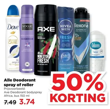Aanbieding: Alle Deodorant spray of roller