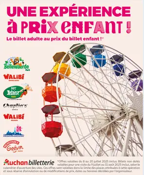 Aanbieding: Billet adulte au prix du billet enfant