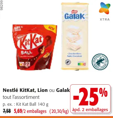 Offre: KitKat, Lion ou Galak