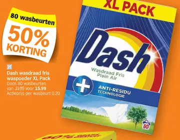Aanbieding: Dash wasdraad fris waspoeder XL Pack