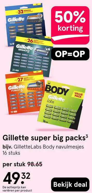 Aanbieding: Gillette super big packs