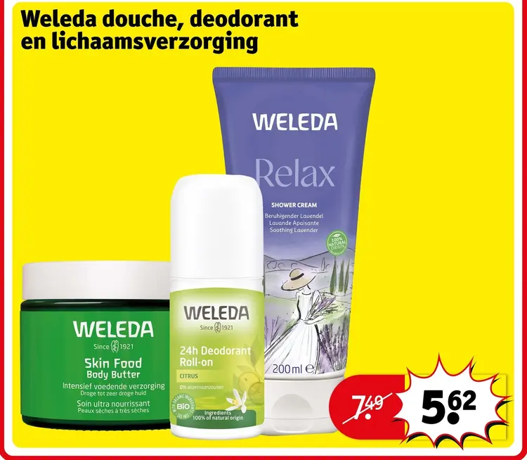 Promotie: Weleda douche, deodorant en lichaamsverzorging