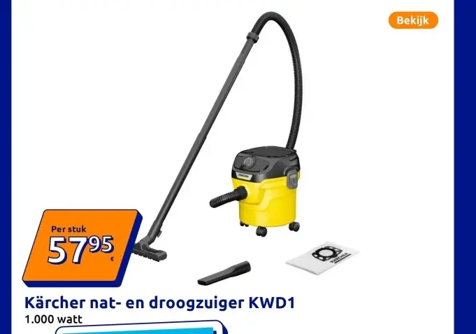 Promotie: Kärcher nat- en droogzuiger KWD1