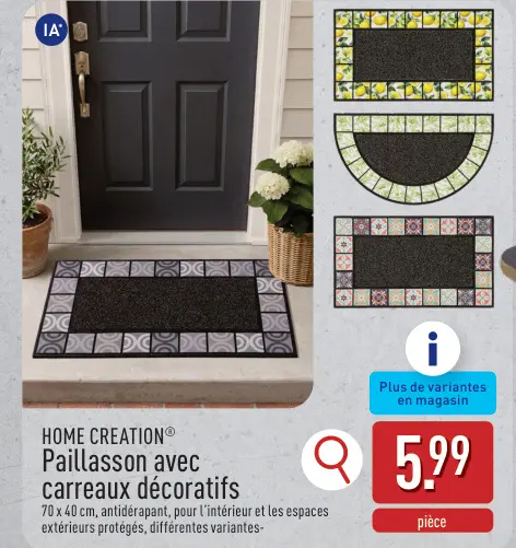 Offre: Paillasson avec carreaux décoratifs