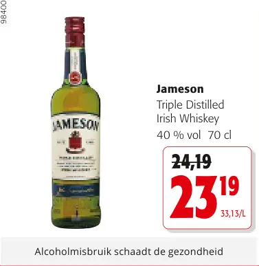 Promotie: Triple Distilled Irish Whiskey