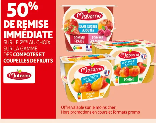 Offre: Compotes et Coupelles de Fruits