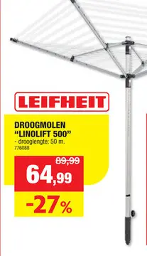 Promotie: Leifheit Linolift 500 droogmolen
