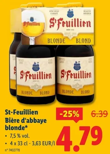 Offre: St-Feuillien Bière d'abbaye blonde