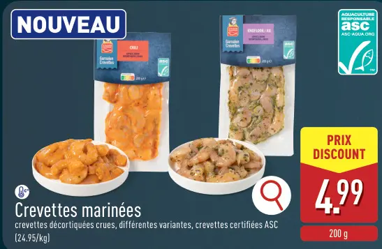 Offre: Crevettes marinées