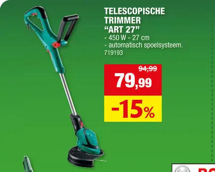 Promotie: Bosch ART 27 elektrische trimmer 450W 27cm
