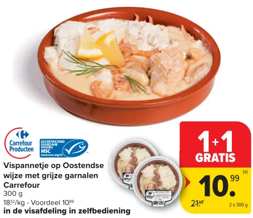 Promotie: Vispannetje op Oostendse wijze met grijze garnalen