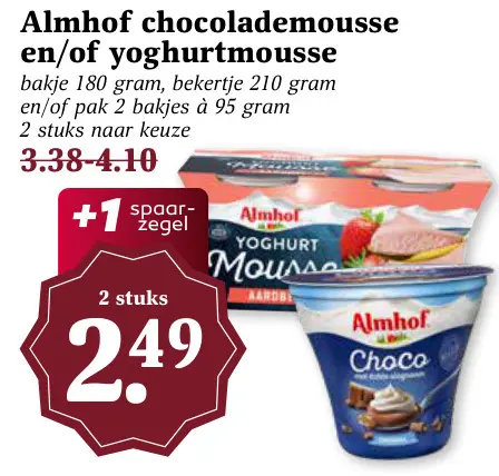 Aanbieding: Chocolademousse en/of yoghurtmousse