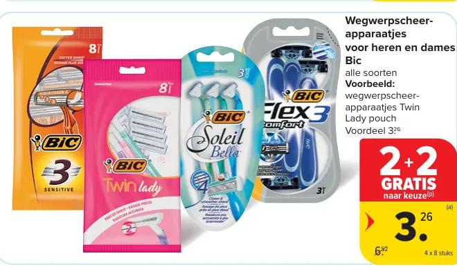 Promotie: Wegwerpscheerapparaatjes voor heren en dames