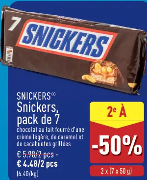 Offre: Snickers, pack de 7