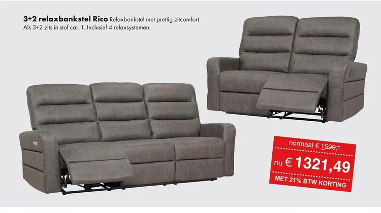 Aanbieding: Rico 3+2 relaxbankstel