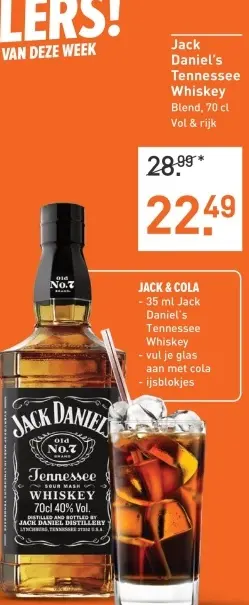 Aanbieding: Jack Daniel's Tennessee Whiskey