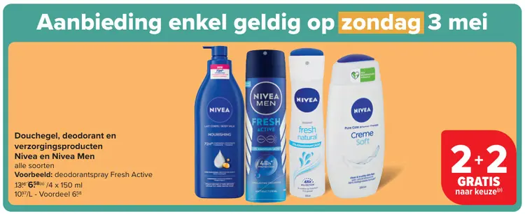 Promotie: Douchegel, deodorant en verzorgingsproducten