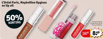 Aanbieding: L'Oréal Paris, Maybelline lipgloss Lip oil