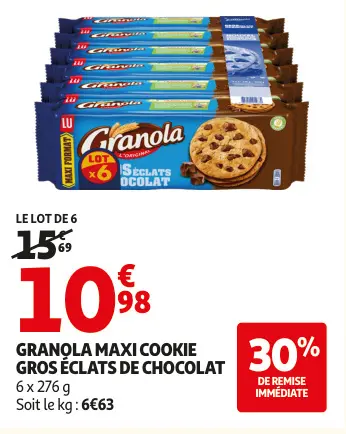 Promotie: Granola maxi cookie gros éclats de chocolat