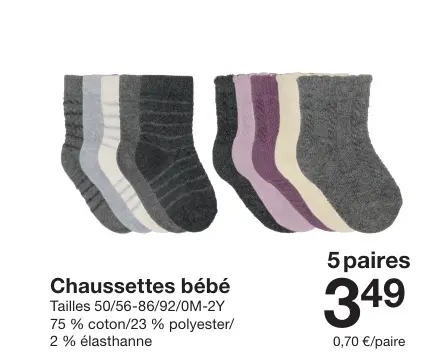 Offre: Chaussettes bébé