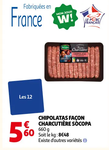 Promotie: Chipolatas façon charcutière