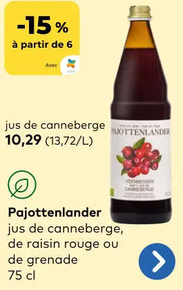 Offre: Jus de canneberge, de raisin rouge ou de grenade
