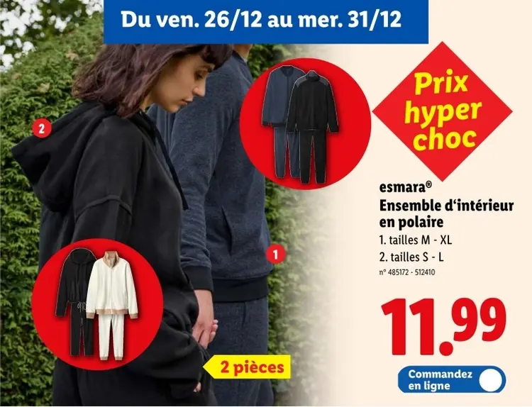 Offre: Ensemble d'intérieur en polaire