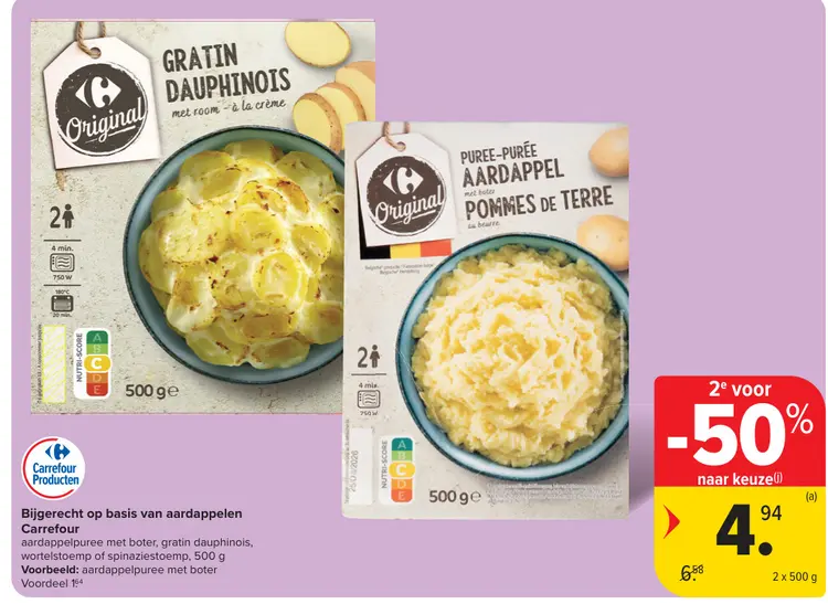Promotie: Aardappelpuree met boter, gratin dauphinois, 