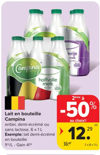 Offre: Lait en bouteille