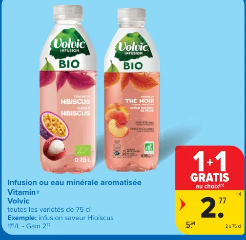 Offre: Infusion ou eau minérale aromatisée