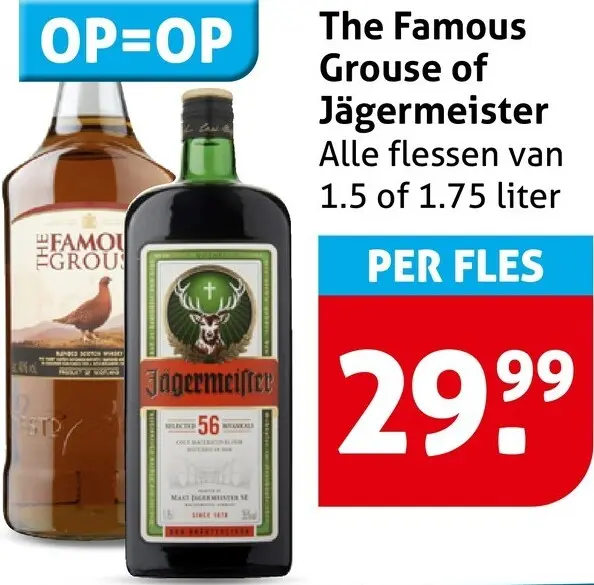 Aanbieding: The Famous Grouse of Jägermeister