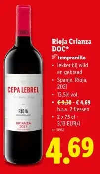 Promotie: Rioja Crianza DOC*