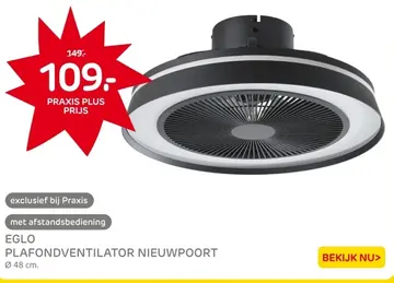 Aanbieding: PLAFONDVENTILATOR NIEUWPOORT