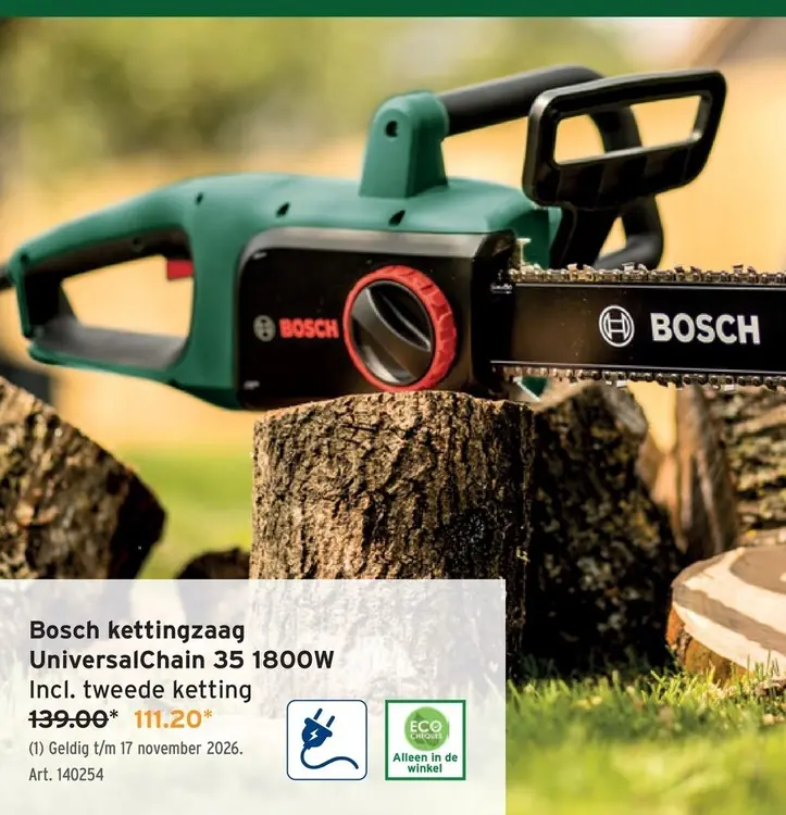 Promotie: Bosch kettingzaag UniversalChain 35 1800W
