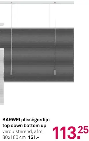 Aanbieding: Karwei plisségordijn top down bottom up