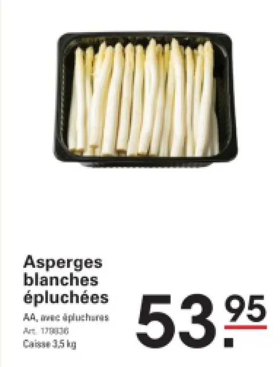Offre: Asperges blanches épluchées