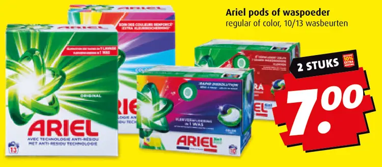 Aanbieding: Ariel pods of waspoeder