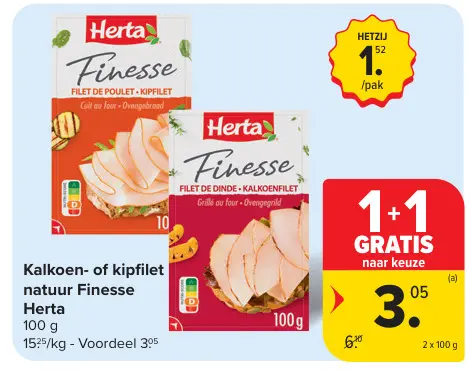 Promotie: Kalkoen- of kipfilet natuur Finesse