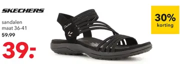 Aanbieding: Skechers Reggae Slim Coffee dames sandalen zwart