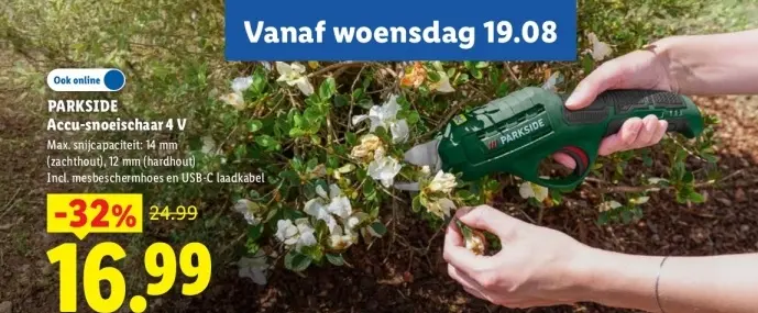 Aanbieding: Accu-snoeischaar 4 V