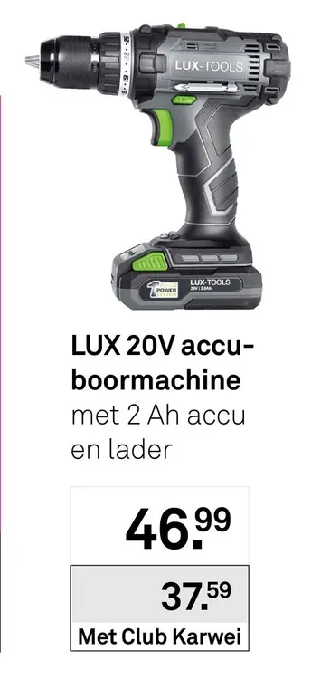 Aanbieding: LUX 20V accu-boormachine