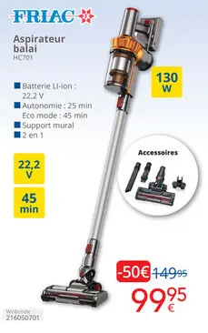 Offre: Aspirateur balai HC701